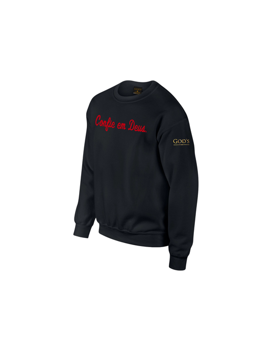 Trust God. Unisex Sweatshirt, Script Font (Portuguese Edition)