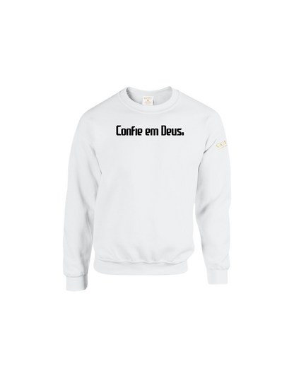 Trust God.  Unisex Sweatshirt, Classic Font (Portuguese Edition)