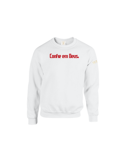 Trust God.  Unisex Sweatshirt, Classic Font (Portuguese Edition)