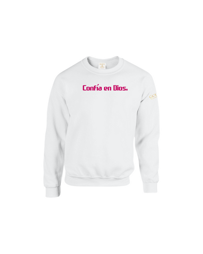 Trust God. Unisex Sweatshirt, Classic Font (Spanish Edition)